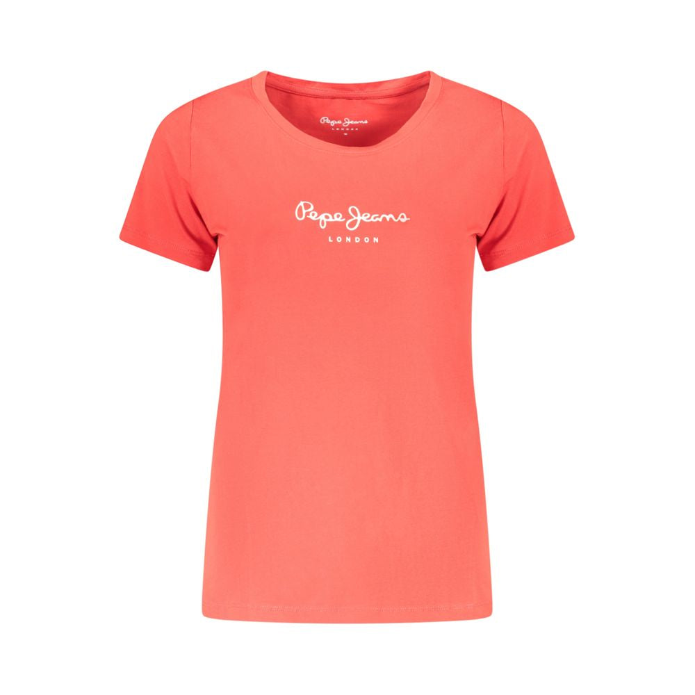 Pepe Jeans Red Cotton Tops & T-Shirt